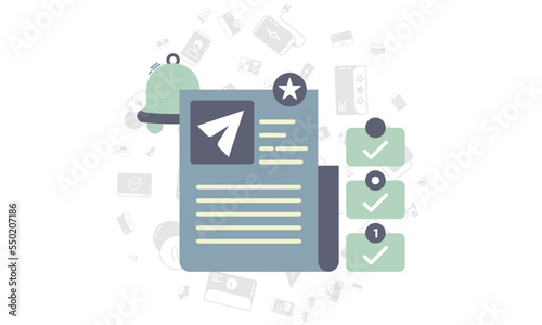 illustration of notification badge symbol on incoming message