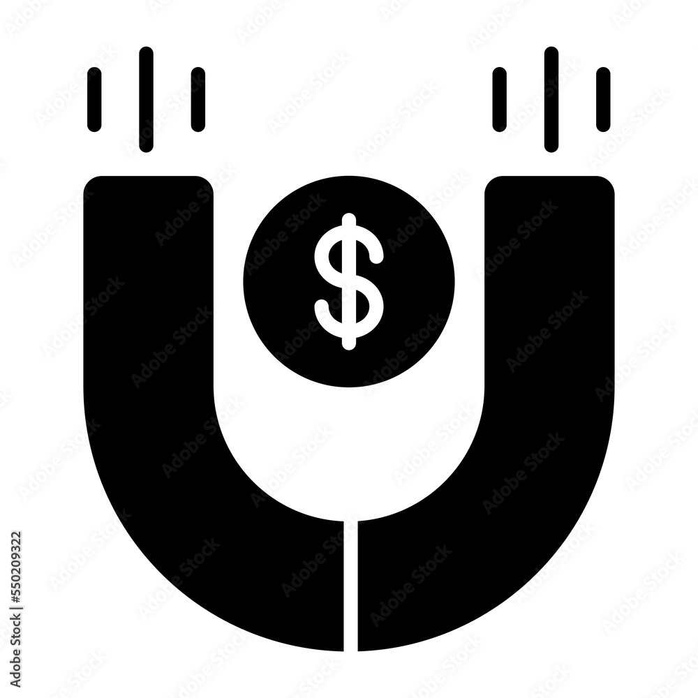 Money magnet vector easy to use icon Money magnet vector easy to use icon