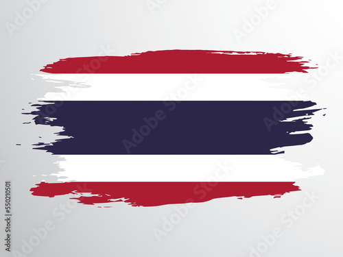 Thailand flag painted with a brush