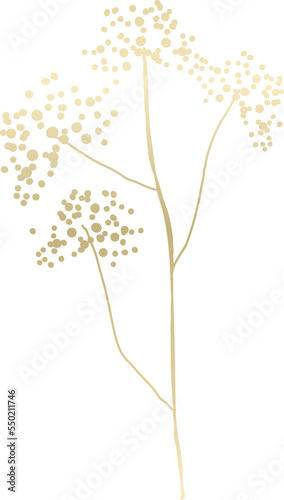 Fototapeta Naklejka Na Ścianę i Meble -  Gold wildflower illustration