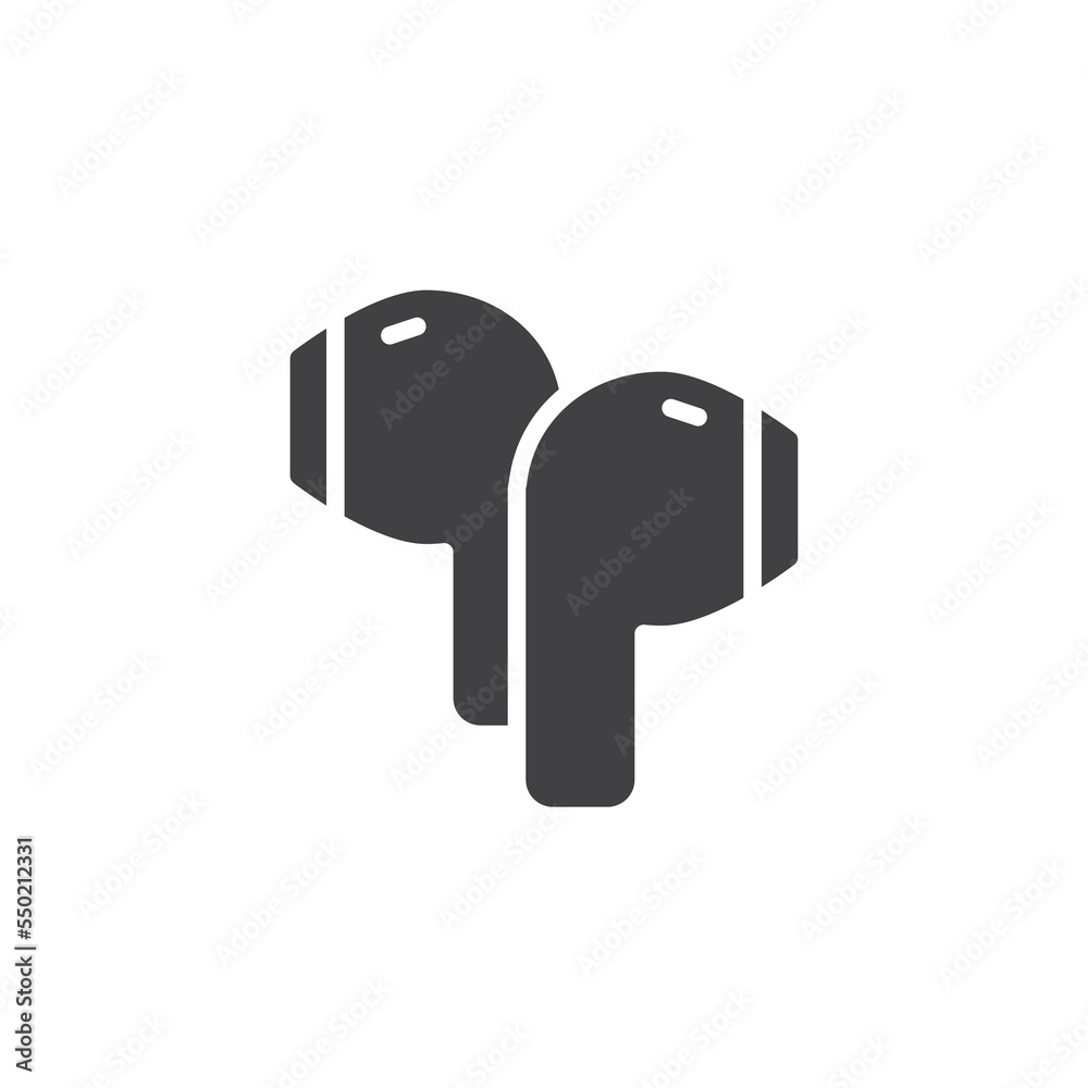 Wireless earbuds vector icon Wireless earbuds vector icon