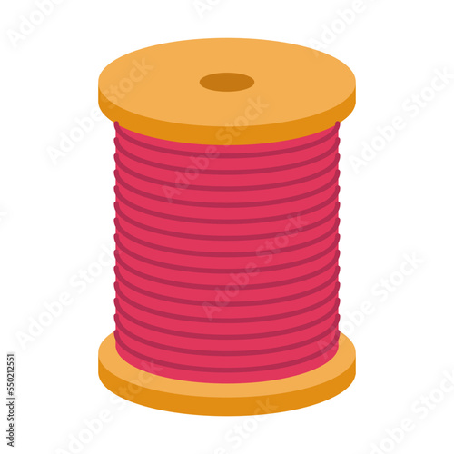 Spool of thread. Sewing and knitting, needlework. Vector illustration of tailor equipment and supplies isolated on white