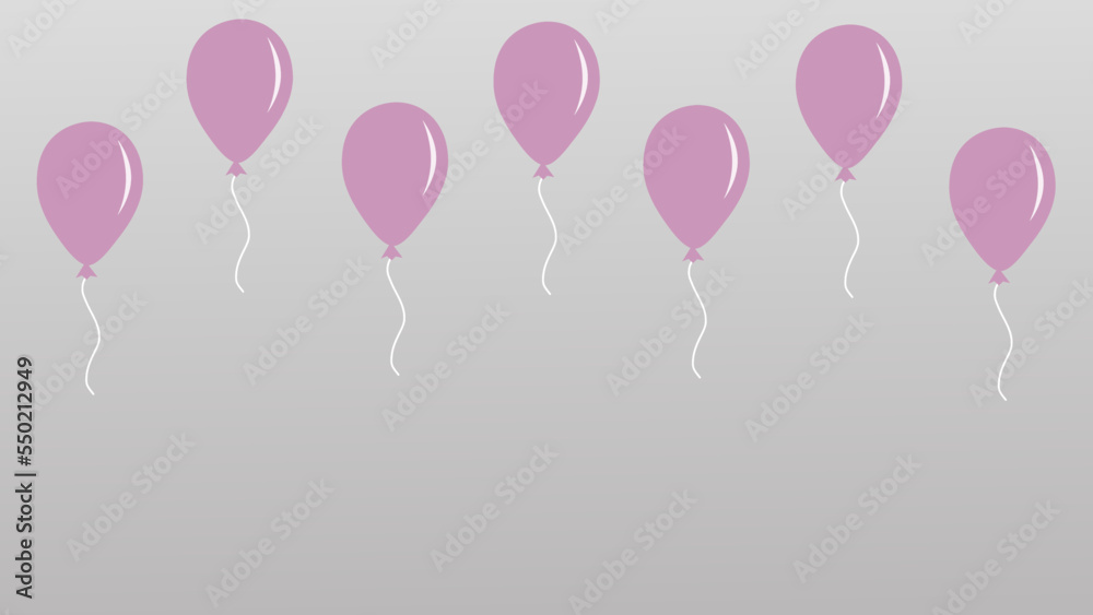 pink balloons isolated on grey background