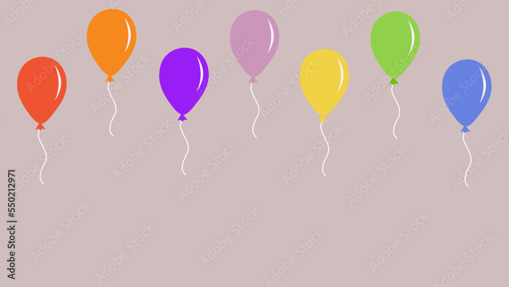 multicolor  balloons on pink background