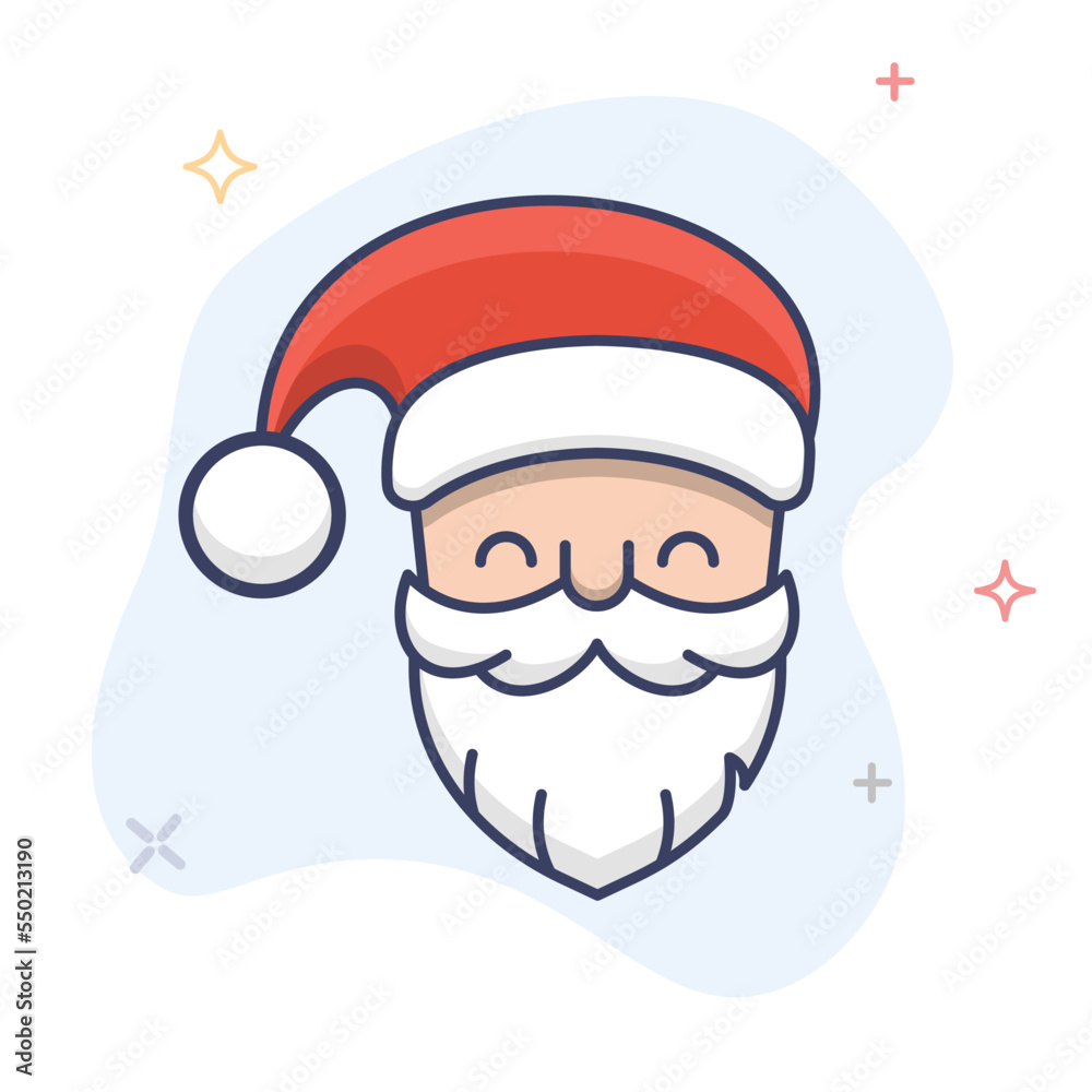 Santa Claus vector outline icon. Father Christmas face illustration. Santa Claus vector outline icon. Father Christmas face illustration.