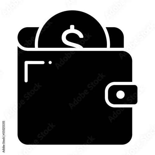 Wallet vector icon isolated on white background