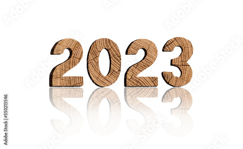 Jahreszahl 2023 aus Holz