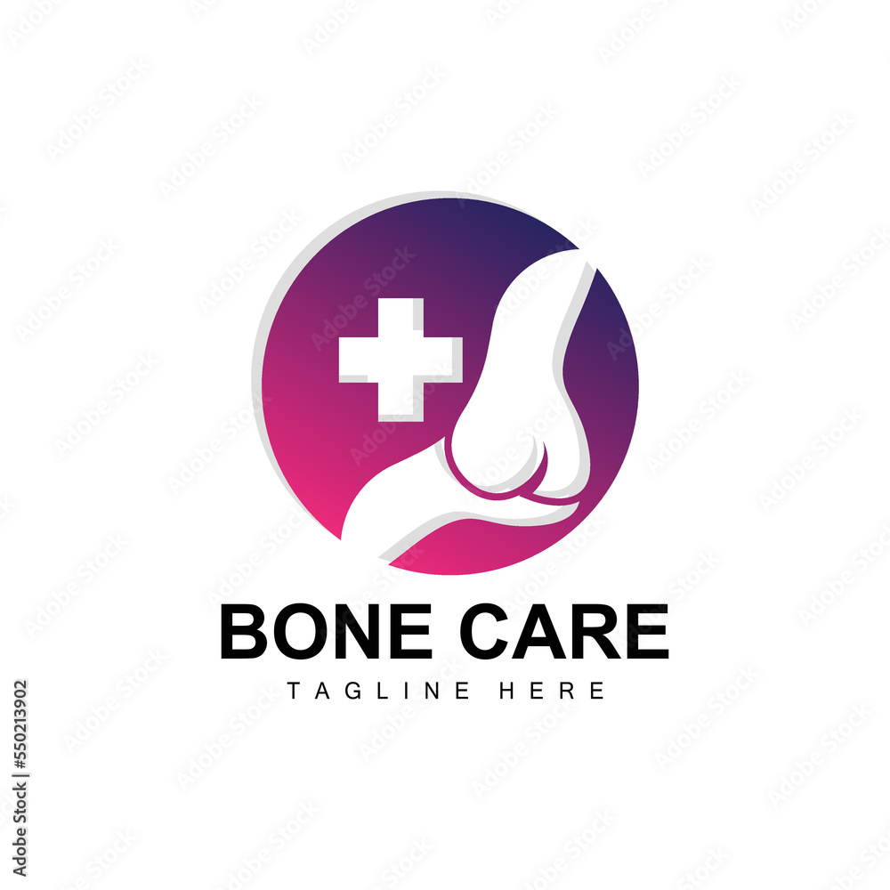 Obraz premium Bone Care Logo, Body Health Vector, Design For Bone Health, Pharmacy, Hospital, Health Product Brand