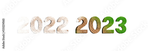 Jahreszahlen 2022 2023 aus Holz