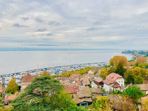 Landscape of Thonon, France photo