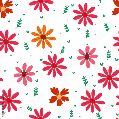 Seamless floral vector pattern. Perfect for modern wallpaper, fabric, home decor, and wrapping projects. photo