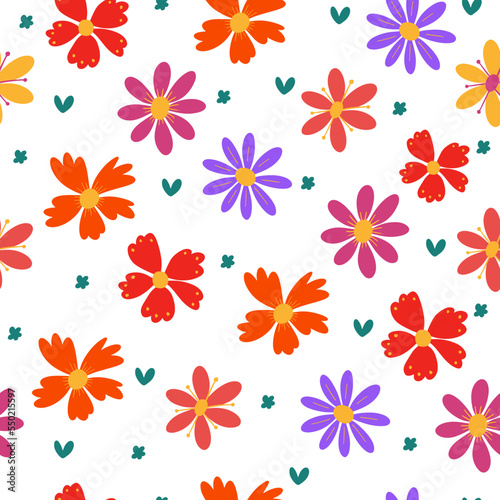 Seamless floral vector pattern. Perfect for modern wallpaper, fabric, home decor, and wrapping projects. © Dorido