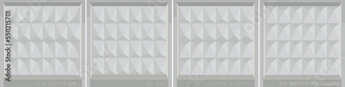 Old soviet concrete fence. Soviet architectural legacy. Texture. Vector. 