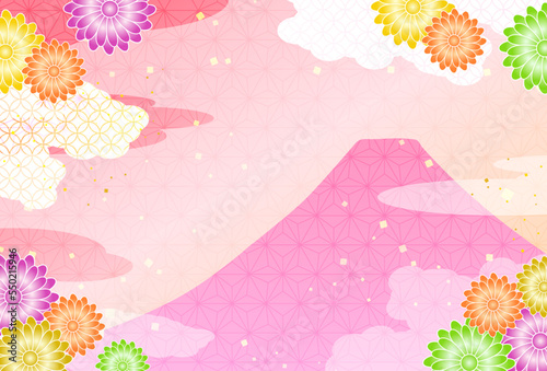 和柄をあしらった美しい背景。正月の背景イラスト。