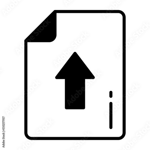 File having upward arrow showing concept of uploading data