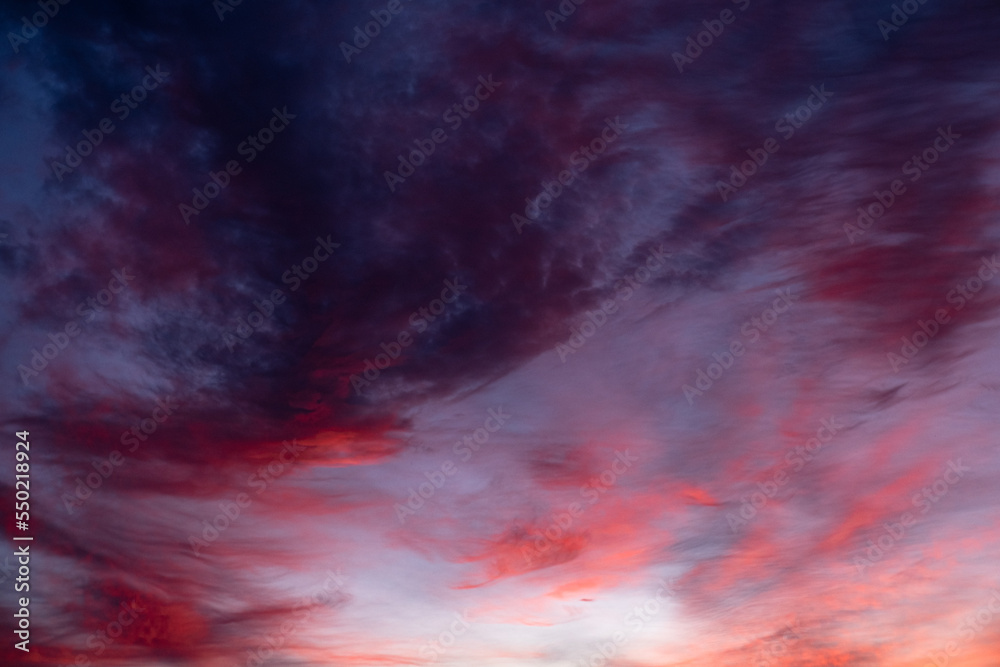 clouds at sunrise time. cirrocumulus. 