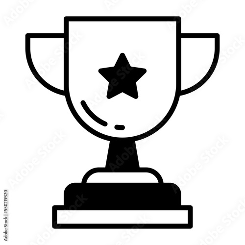 Trophy vector icon isolated on white background