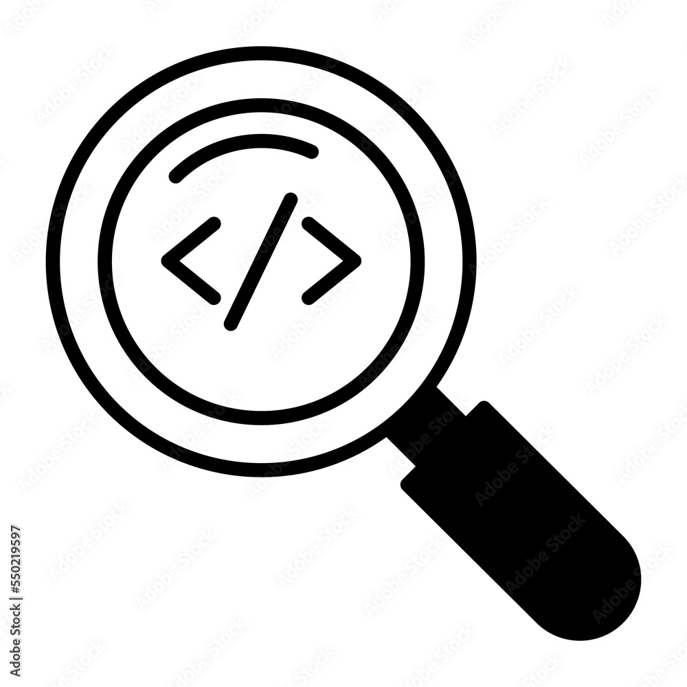Search code vector icon isolated on white background Search code vector icon isolated on white background