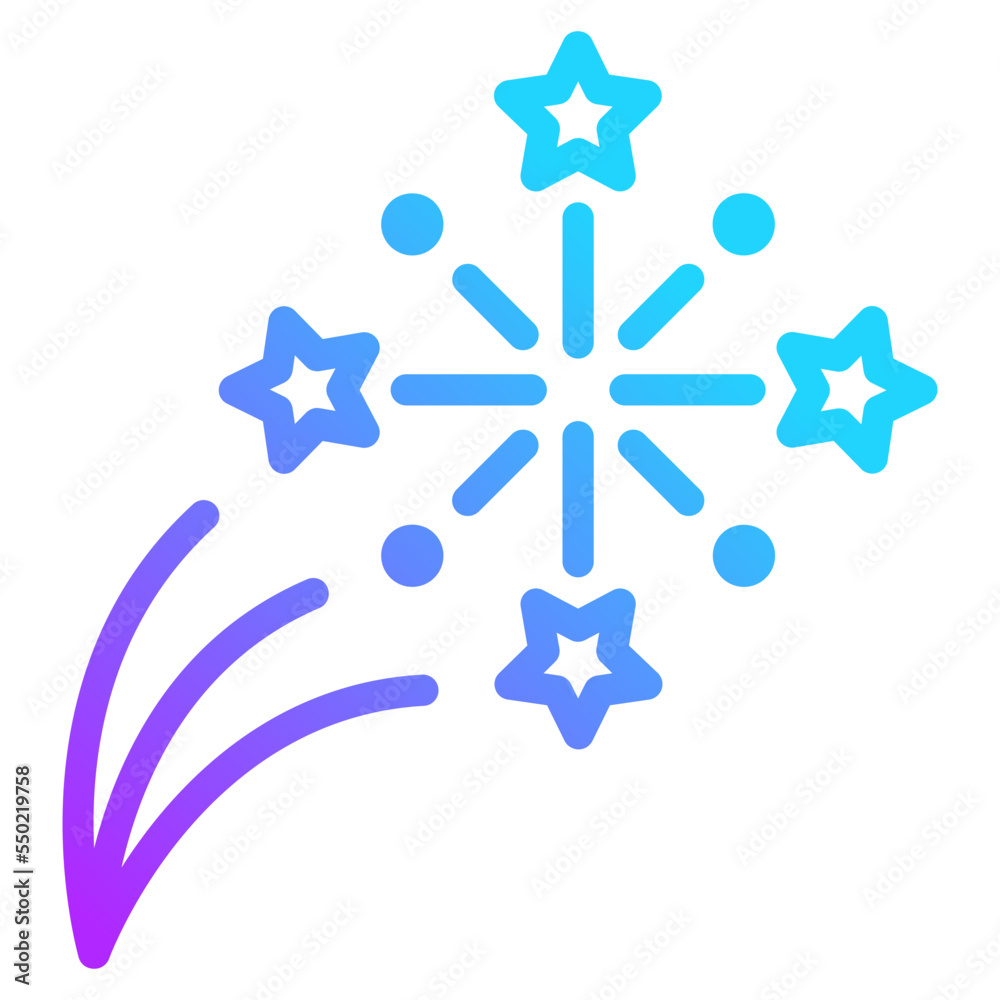 fireworks gradient line icon