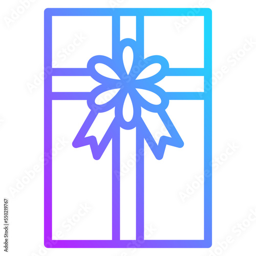 giftbox gradient line icon