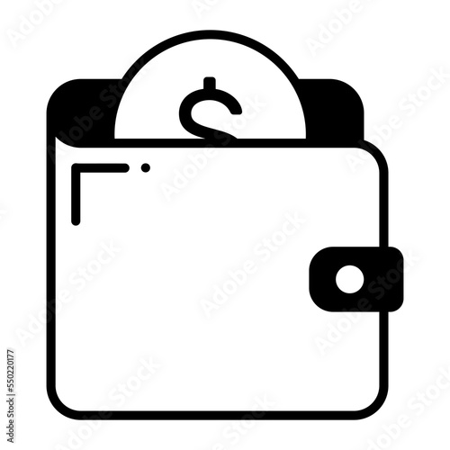 Wallet vector icon isolated on white background