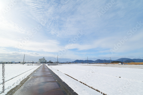 A field of snow in midwinter, a straight stretch of doro © 隼人 岩崎