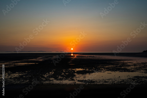 Sunset  sunrise at Mashian Beach in Yeongjongdo Island  Incheon  Korea