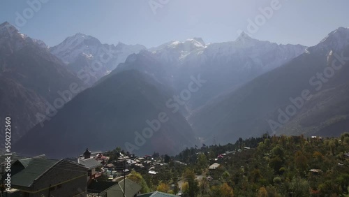 aerial mountains scenic landscape in kailas kinnaur in kalpa region in himalays in spiti valley India photo