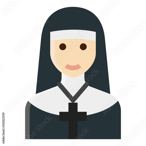 nun flat icon