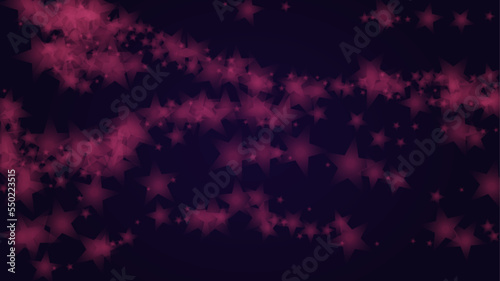 Vector Magical Glowing Background with Silver and Purple Falling Stars on Black. Christmass and New Year Poster. Glittery Confetti Frame. Sparkle Star Night Banner Design.