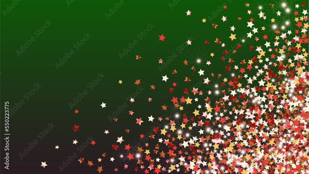 Realistic Background with Confetti of Glitter Star Particles. Sparkle Lights Texture. Celebration pattern. Light Spots. Star Dust. Christmass Design. Explosion of Confetti. Design for Advertisement.