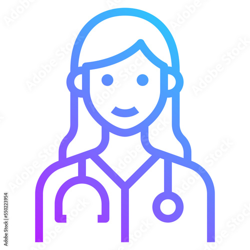 doctor gradient line icon
