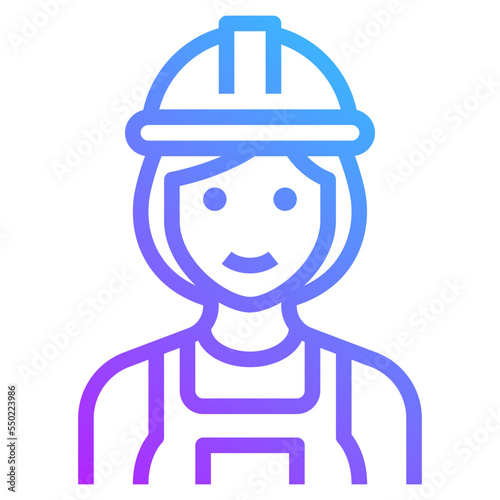 laborer gradient line icon