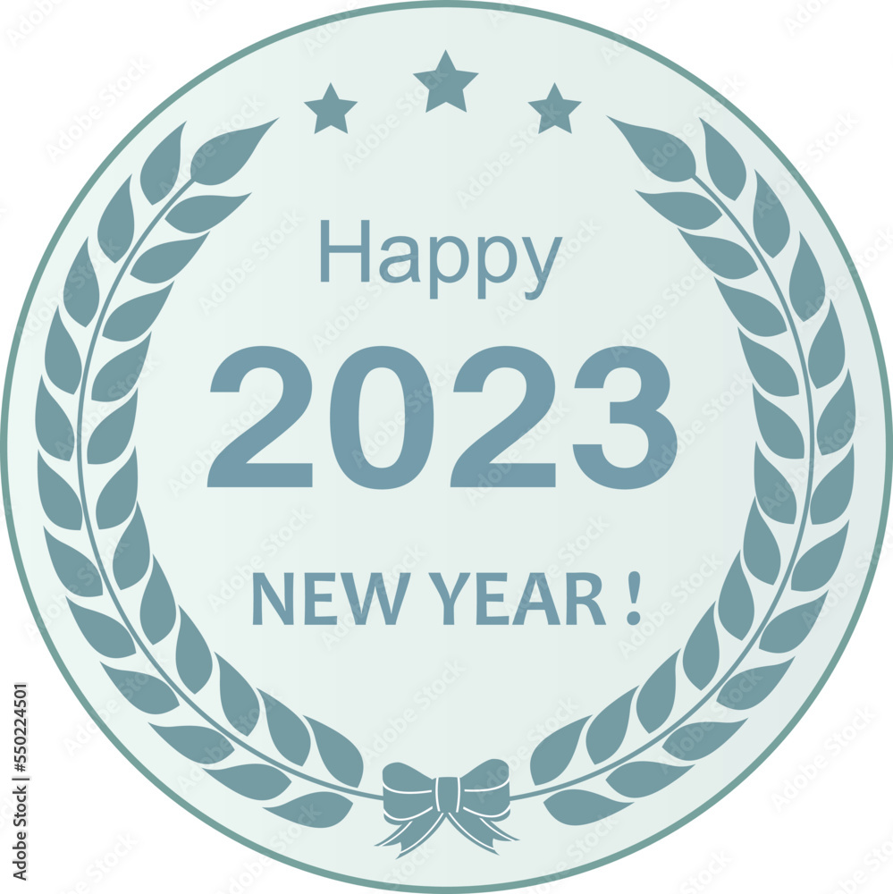 happy-new-year-2023-greeting-card-icon-with-number-2023-and