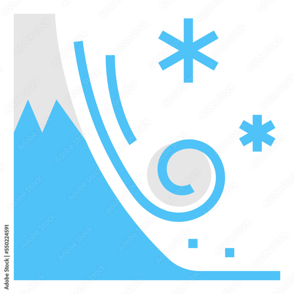 Fototapeta premium snowslide flat icon