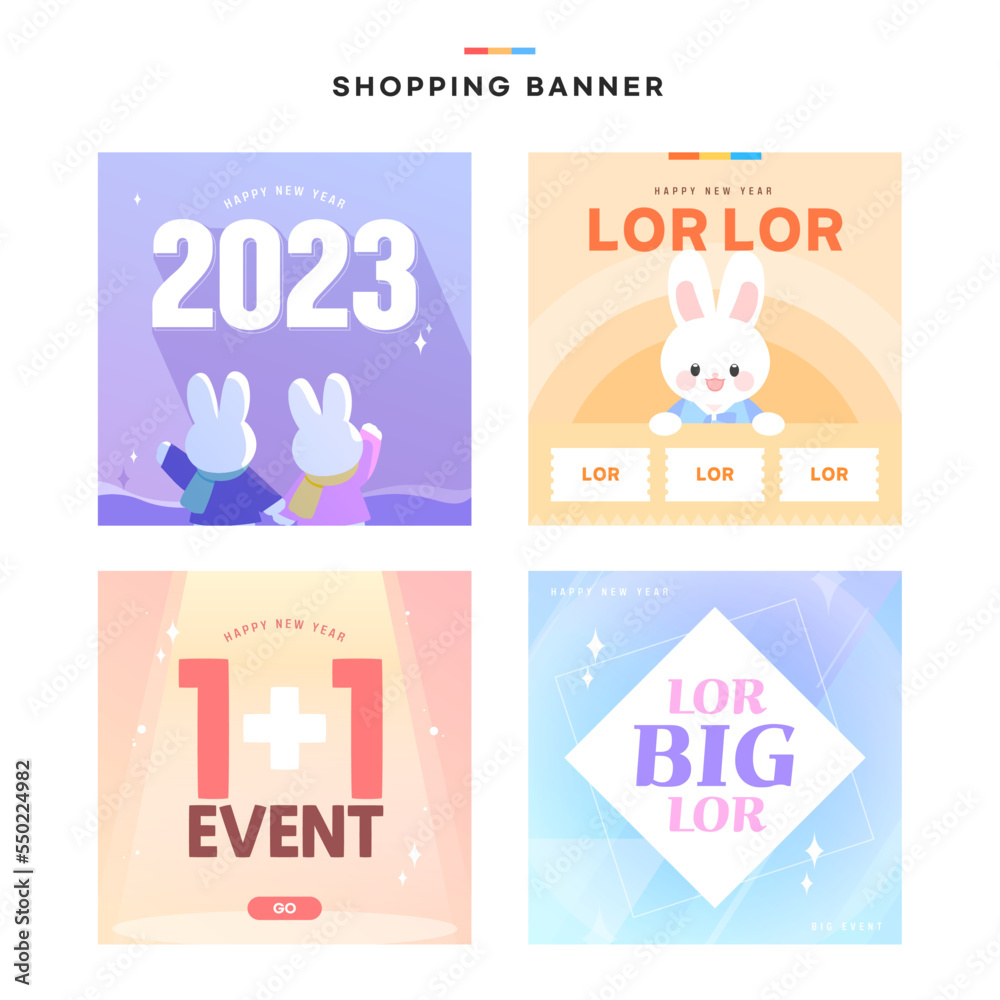 New Year's Shopping Banner Template Set
New Year's Shopping Banner Template Set
