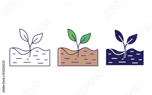 Fertile Soil line icon isolated on white background, Vector illustration