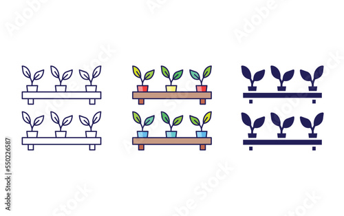 Vertical farming, Plant line icon isolated on white background, Vector illustration
