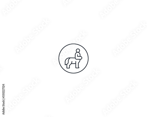 Centaur Archer, mythology creature, Sagittarius Zodiac Sign vector logo icon, fast arch logo from fast archer woman centaur vector for logo, sign, emblem or symbol graphic design vector illustration