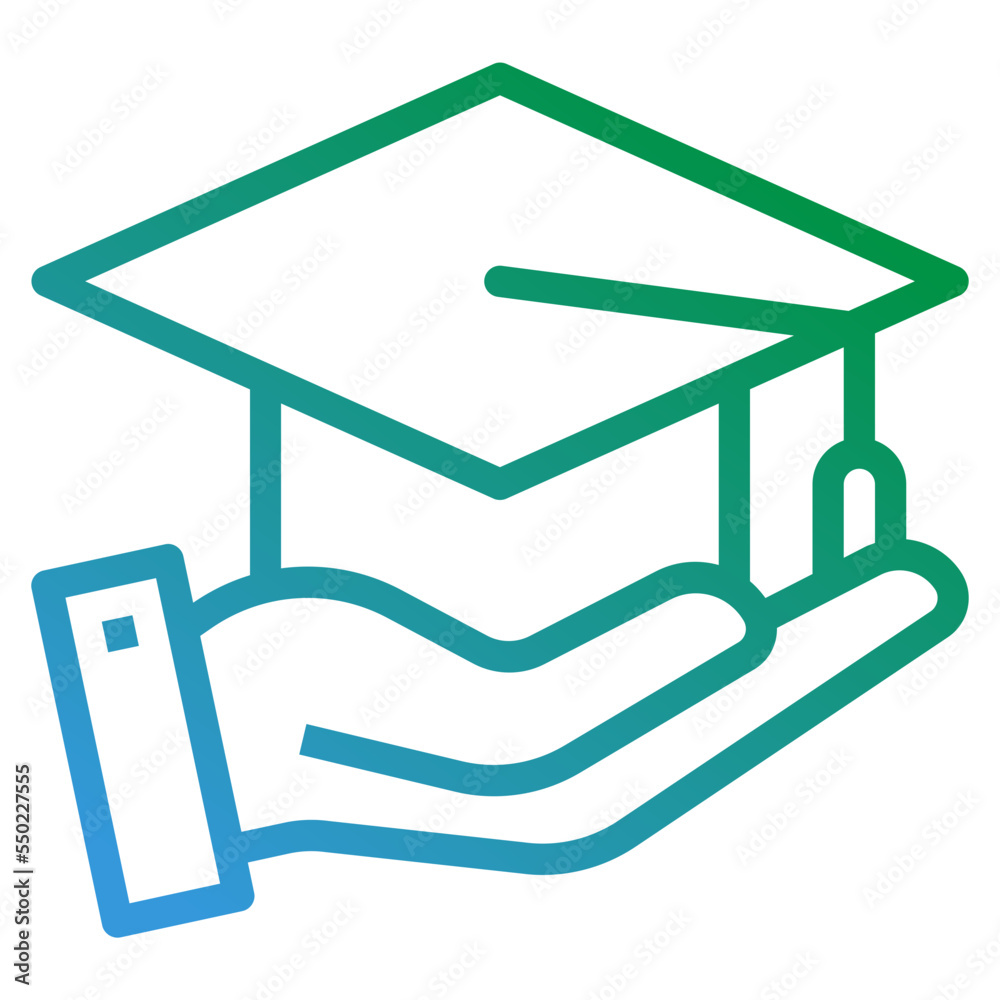 education gradient line icon education gradient line icon