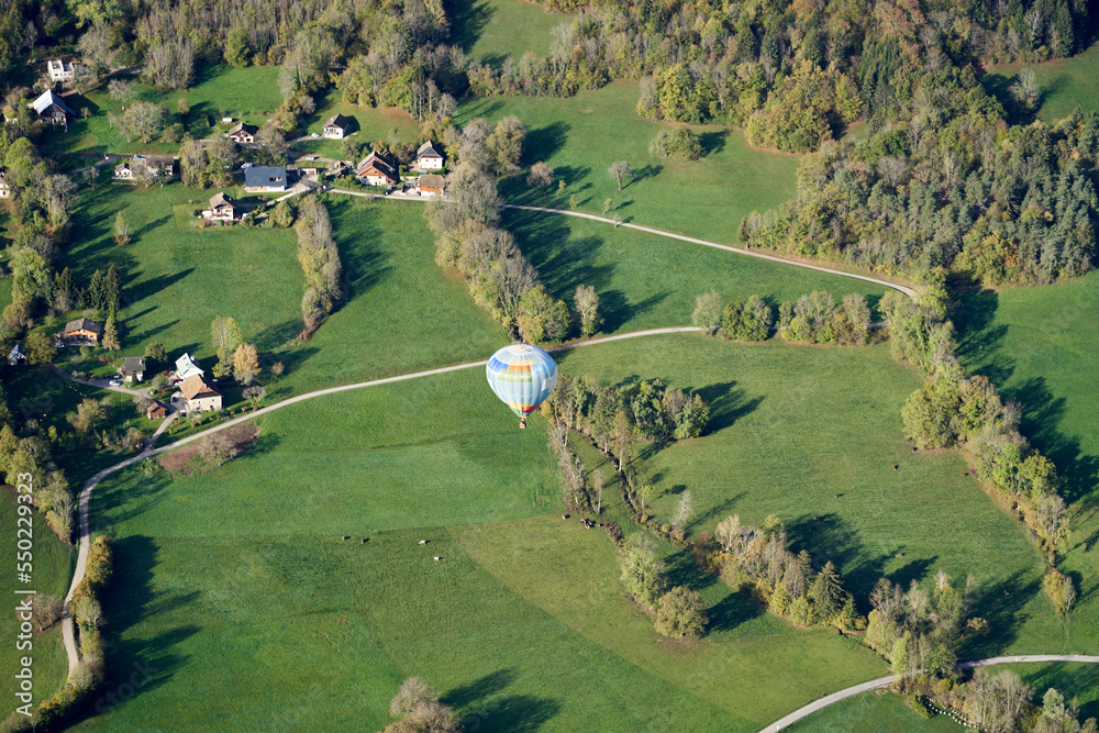 hot air balloon from the sky