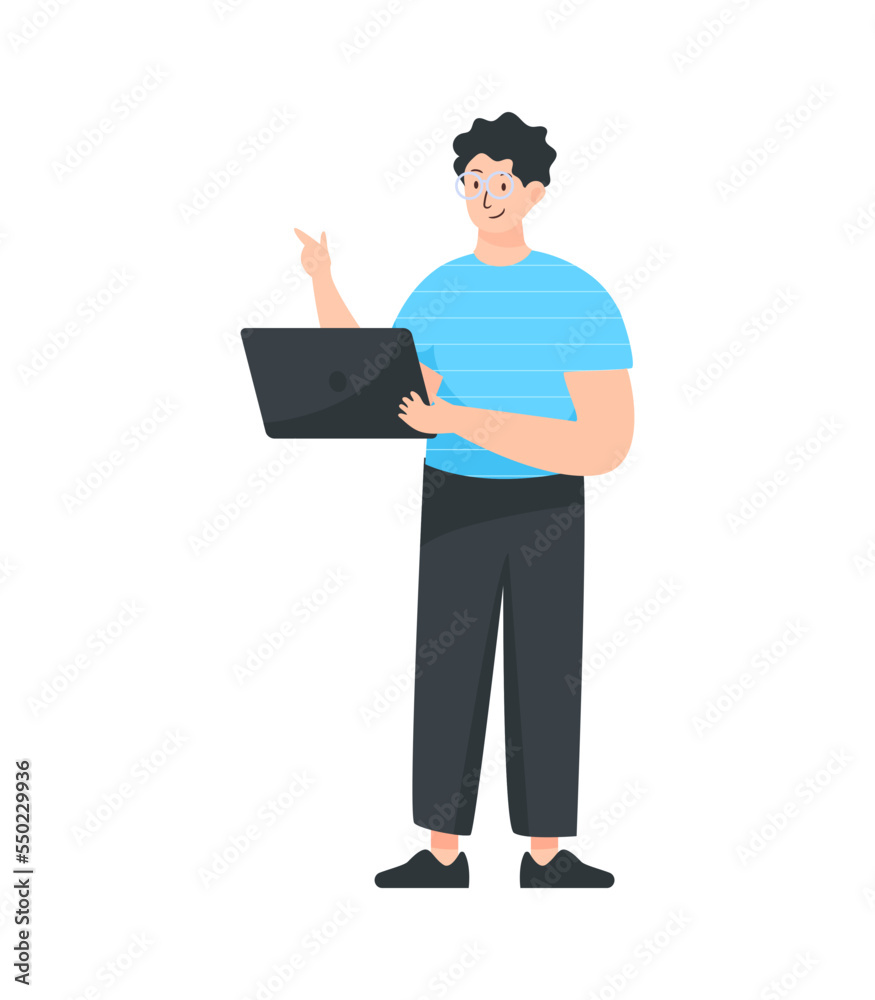 An editable flat illustration of online working An editable flat illustration of online working