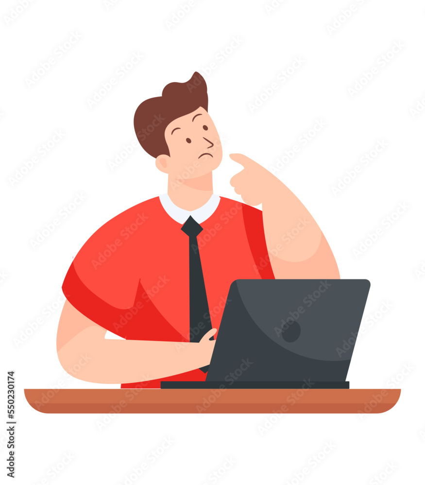 An editable flat illustration of online working An editable flat illustration of online working