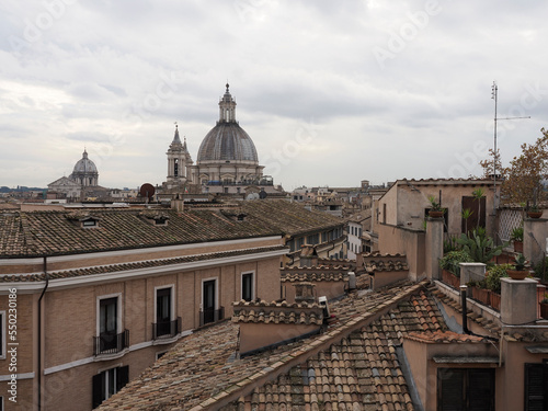 Photography rome house roof and church dome cityscape roofdome view panorama