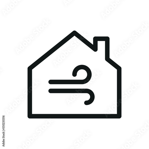 Home air conditioning isolated icon, wind protection symbol, house ventilation and aeration vector icon with editable stroke