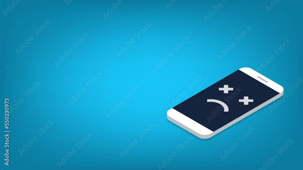 Broken smartphone with sad smile. Broken phone service, recovery and repair concept. Broken smartphone with sad smile. Broken phone service, recovery and repair concept.