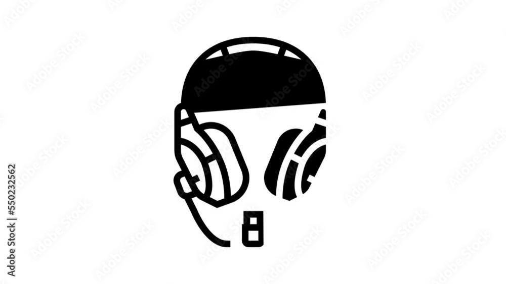 headset wireless video game line icon animation headset wireless video game line icon animation