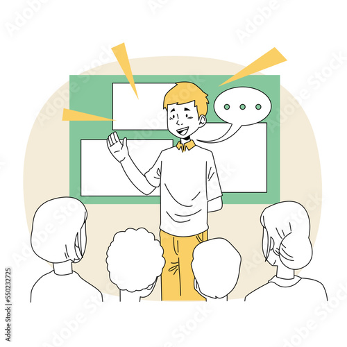 Illustration graphic of Application Usage Guide. Perfect for banner, social media, etc.