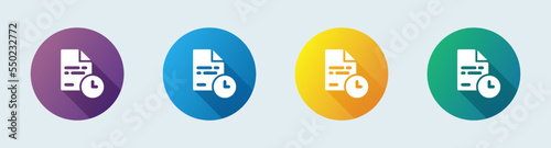 Temporary file solid icon in flat design style. Archive signs vector illustration.