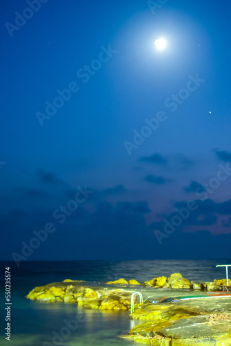 Beautiful Mediterranean Beach Sea View At Night © ANDREW NORRIS